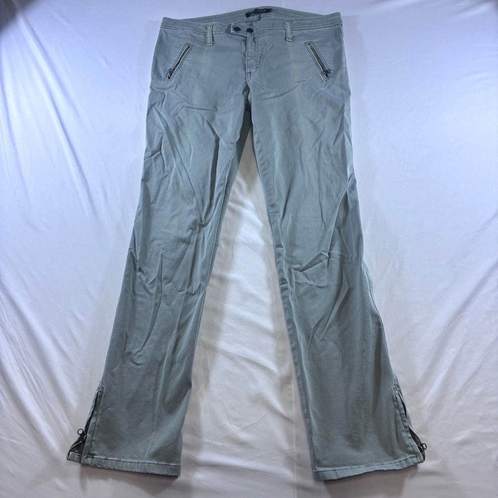 Sanctuary Anthropologie Sage Green Utility Moto Zipper Pants Size 31 A981-992